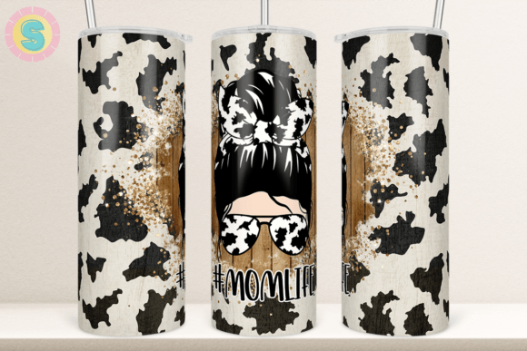 20Oz Cowhide Mom Life Tumbler Wrap: Graphics for Crafts & Local Branding