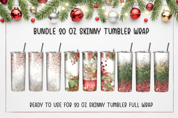 Bundle Christmas Tumbler Sublimation: Graphics & Print Templates