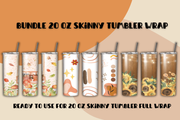 Bundle Tumbler Wrap Sublimation Designs: Graphics & Print Templates
