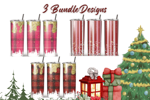 Christmas Bundle 20 Oz Skinny Tumbler Graphics