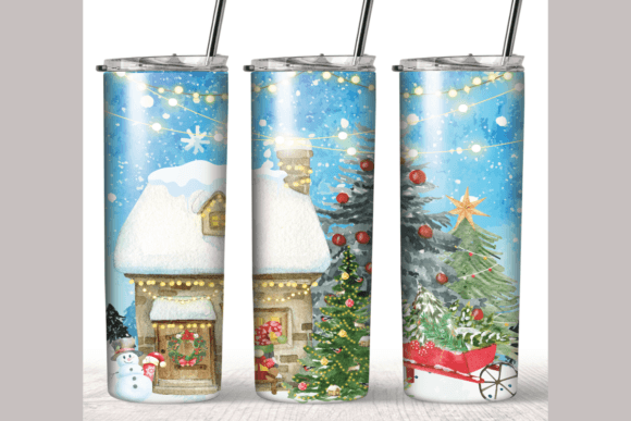 Christmas Lights Snowman Tumbler Wrap: Graphics for Crafts