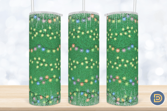 Christmas Lights Tumbler Wrap PNG 20Oz: Graphics for Crafts