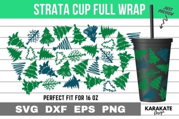 Christmas Tree Strata Cup Wrap: Graphics for Crafts & Content