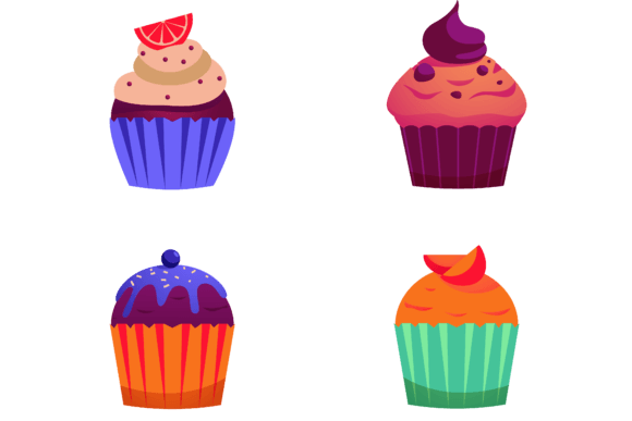 Cup Cake Decoration: Graphics & Illustrations for Real Publishing