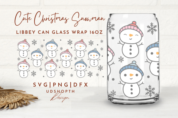 Cute Christmas Snowman SVG: Graphics & Print Templates