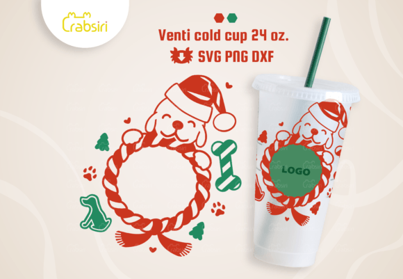 Cute Dog Christmas Cold Cup 24oz Graphics