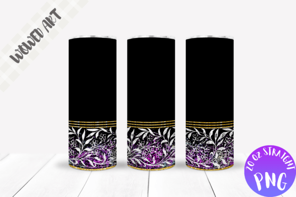 Floral Glitter Tumbler Wrap: Graphics for Crafts & Content