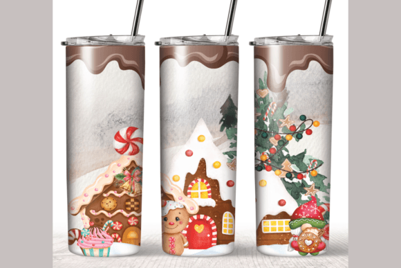 Gingerbread Cute Candy Skinny Tumbler: Graphics for Crafts