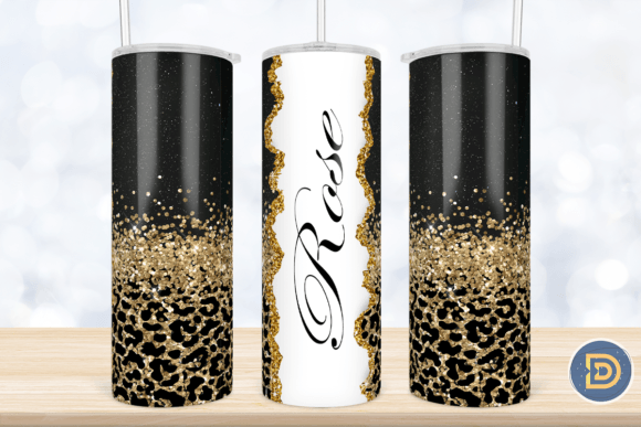 Glitter Leopard Add Name Tumbler 20Oz Graphics for Crafts