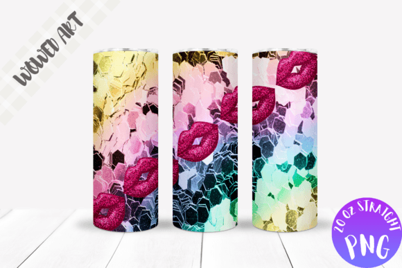 Glitter Lips 20 Oz Skinny Tumbler Wrap: Graphics for Crafts
