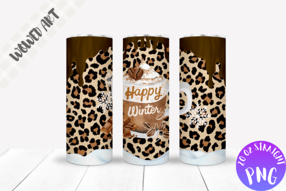 Happy Winter 20 Oz Skinny Tumbler Wrap