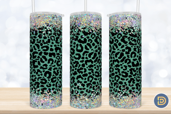 Leopard Holographic Glitter Tumbler 20Oz Graphics for Crafts