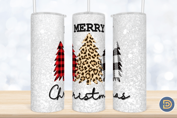 Merry Christmas Trees Tumbler Design: Graphics for Crafts
