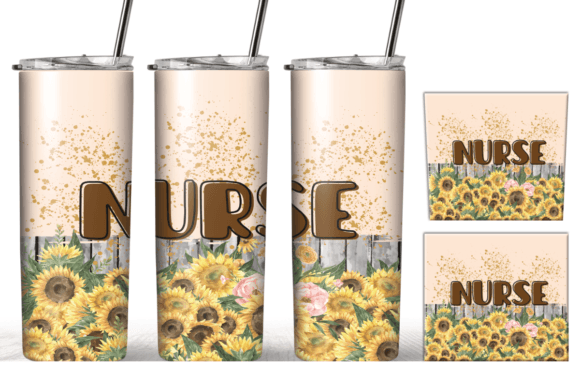 Nurse Sunflower Vintage Tumbler Wrap: Graphics & Crafts Asset Review