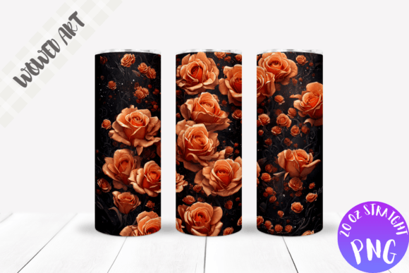 Orange Rose Tumbler Wrap Sublimation: Graphics for Crafts-Driven Branding