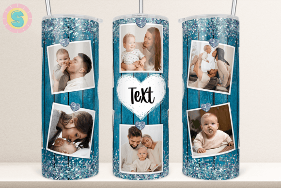 Photo Frame Wood Glitter Tumbler Wrap: Graphics for Crafts-Driven Branding