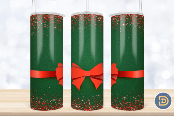Ribbon Christmas 20Oz Tumbler Wrap PNG: Graphics for Crafts