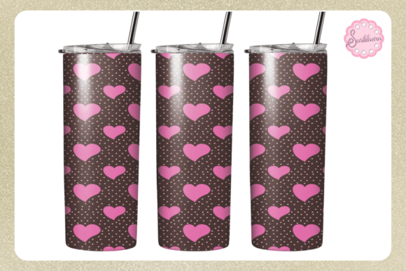 Sweet Heart Polka Dot Tumbler Graphics & Print Templates