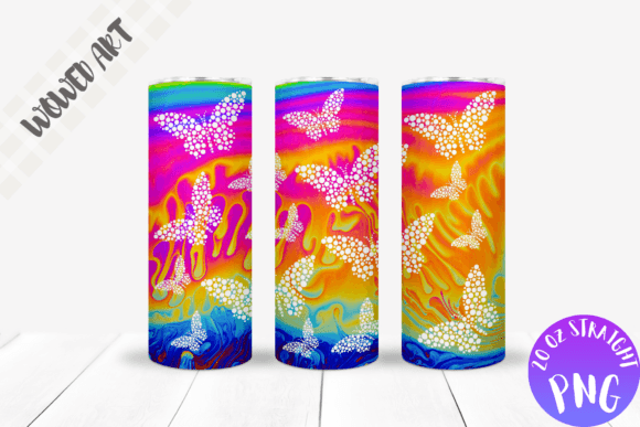 White Butterfly 20oz Skinny Tumbler Wrap: Graphics for Crafts