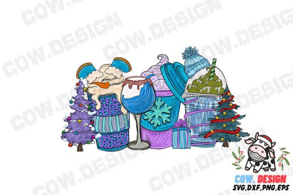 Winter Coffee Cup Christmas Sublimation Graphics
