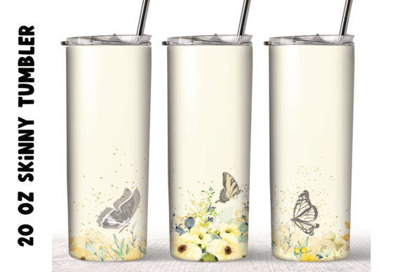 Yellow Flowers Vintage Tumbler Wrap: Graphics for Crafts